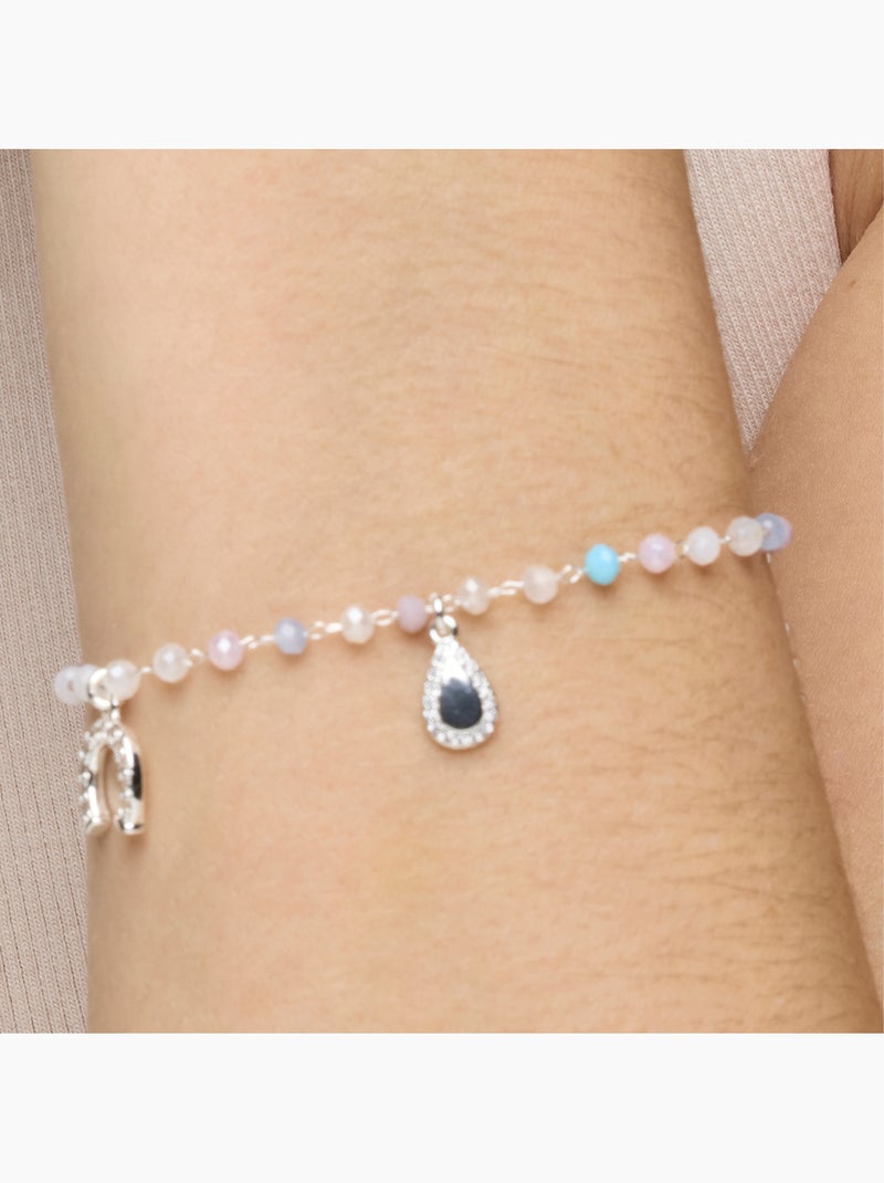 Bracelet Luxenter en argent sterling 925 et zircone aquamarine avec finition rhodium - Neusne Bleu - Kiabi