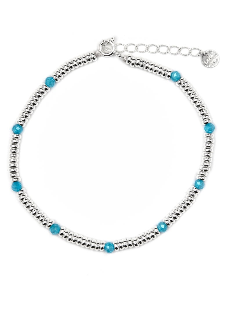 Bracelet Luxenter en argent sterling 925 et zircone aquamarine, finition rhodium - Deli Bleu - Kiabi