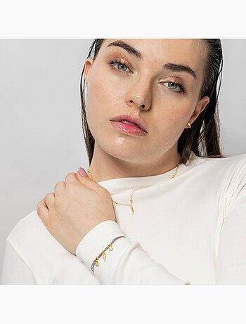 Bracelet Luxenter en argent sterling 925 et zircone brillante, finition en or jaune 18 k - Linduk