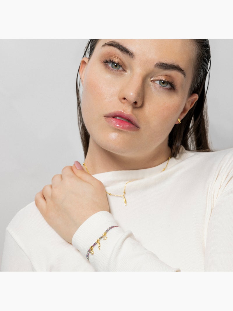 Bracelet Luxenter en argent sterling 925 et zircone brillante, finition en or jaune 18 k - Linduk Argent - Kiabi