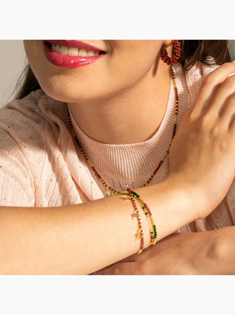 Bracelet Luxenter en argent sterling 925 et zircone brillante, finition or 18 carats - Paila Argent - Kiabi