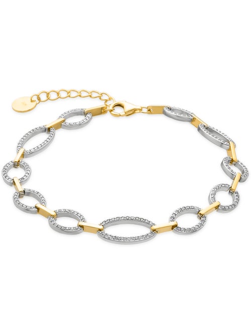 Bracelet Luxenter en argent sterling 925 et zircone brillante, finition or 18 carats - Phinthe - Kiabi Bracelet Luxenter en argent sterling 925 et zircone brillante, finition or 18 carats - Phinthe - Kiabi