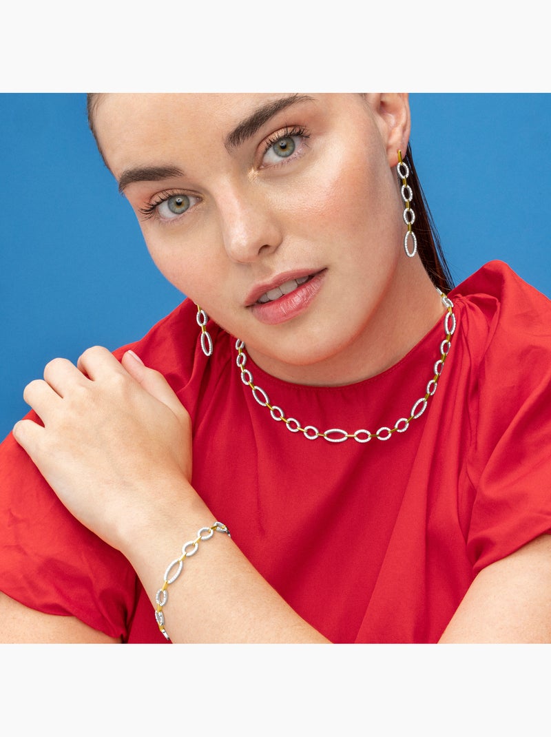 Bracelet Luxenter en argent sterling 925 et zircone brillante, finition or 18 carats - Phinthe Argent - Kiabi