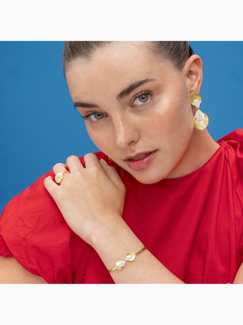 Bracelet Luxenter en argent sterling 925 et zircone brillante finition or 18k - Drakfar Blanc - Kiabi