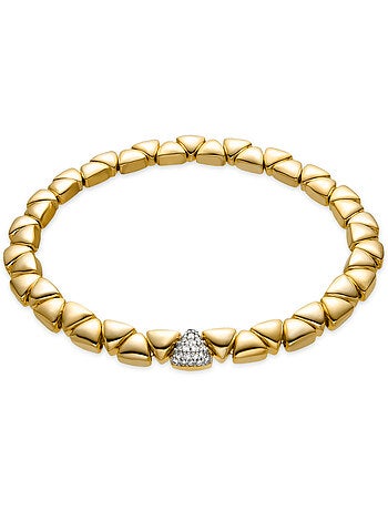 Bracelet Luxenter en argent sterling 925 et zircone brillante, finition or jaune 18 carats - Gaskel