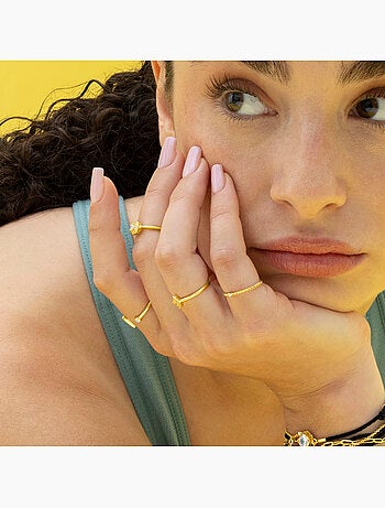 Bracelet Luxenter en argent sterling 925 et zircone brillante, finition or jaune 18 carats - Oris