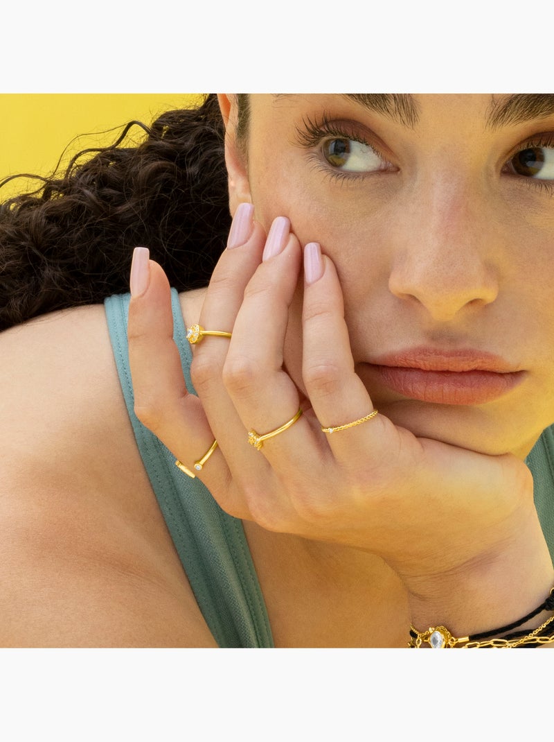Bracelet Luxenter en argent sterling 925 et zircone brillante, finition or jaune 18 carats - Oris Argent - Kiabi