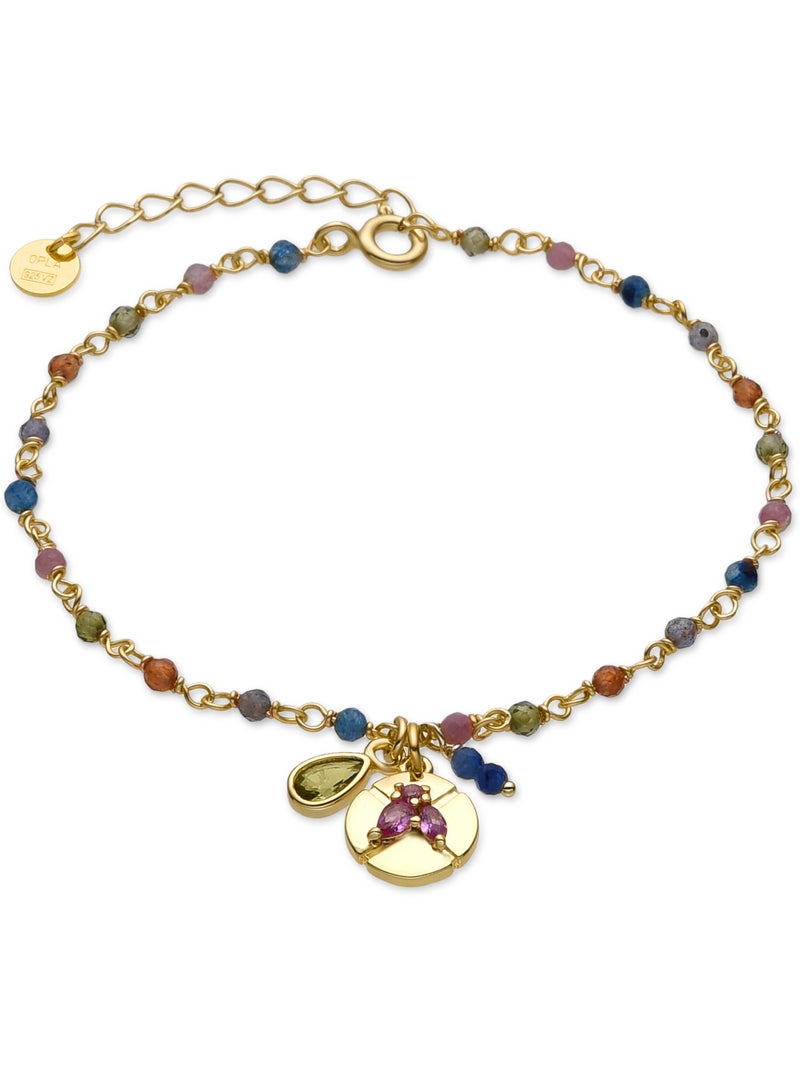 Bracelet Luxenter en argent sterling 925 et zircone multicolore, finition or 18 carats - Iorz Multicolore - Kiabi