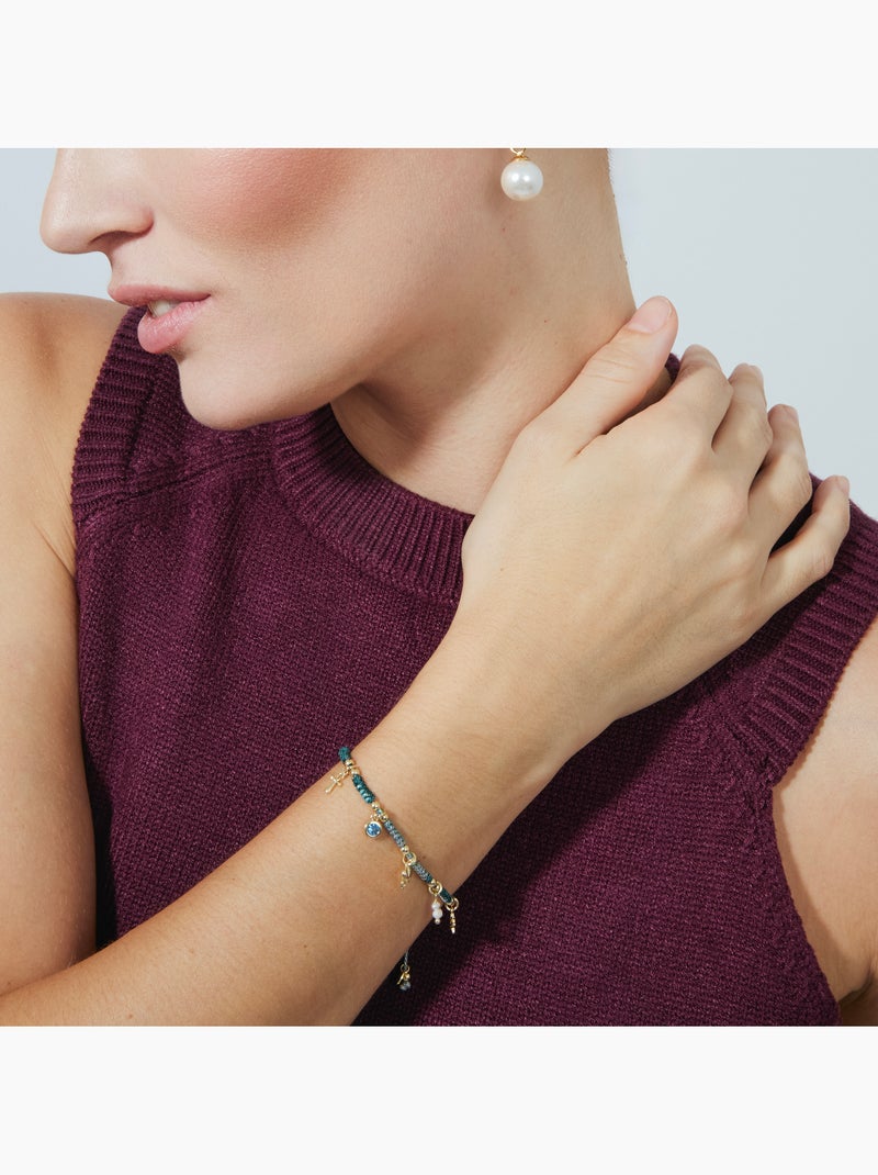 Bracelet Luxenter en argent sterling 925 et zircone multicolore, finition or 18 carats - Rukful Multicolore - Kiabi