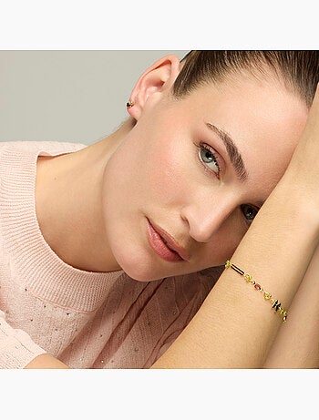 Bracelet Luxenter en argent sterling 925 et zircone rubis finition or jaune 18 carats - Pirox