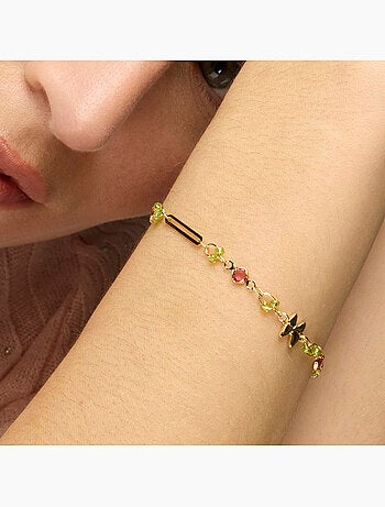 Bracelet Luxenter en argent sterling 925 et zircone rubis finition or jaune 18 carats - Pirox
