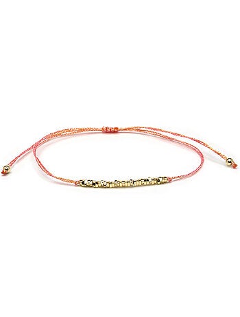 Bracelet Luxenter en coton orange, finition or jaune 18k – Limley