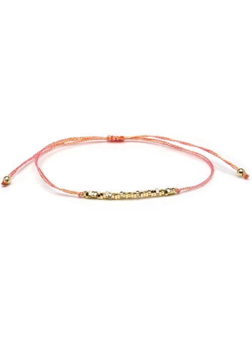 Bracelet Luxenter en coton orange, finition or jaune 18k – Limley - Kiabi