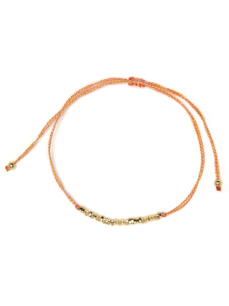 Bracelet Luxenter en coton orange, finition or jaune 18k – Limley Orange - Kiabi