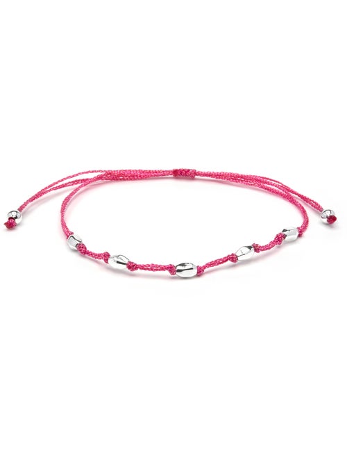 Bracelet Luxenter en coton rose avec finition en argent sterling 925 - Buawe - Kiabi