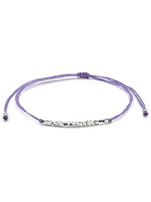 Bracelet Luxenter en coton violet, finition argent sterling 925 - Limley - Kiabi Bracelet Luxenter en coton violet, finition argent sterling 925 - Limley - Kiabi