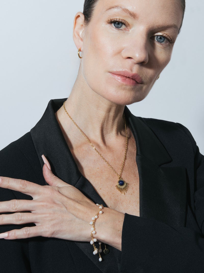 Bracelet Luxenter en cristal blanc, finition or jaune 18 carats - Fyre Blanc - Kiabi