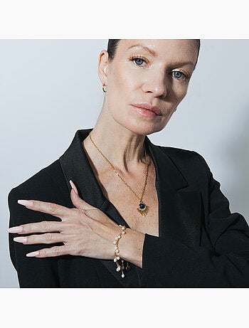 Bracelet Luxenter en cristal blanc, finition or jaune 18k - Fyre