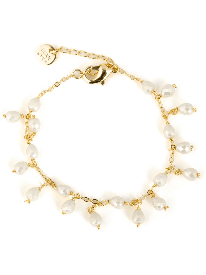 Bracelet Luxenter en cristal blanc, finition or jaune 18k - Fyre Blanc - Kiabi
