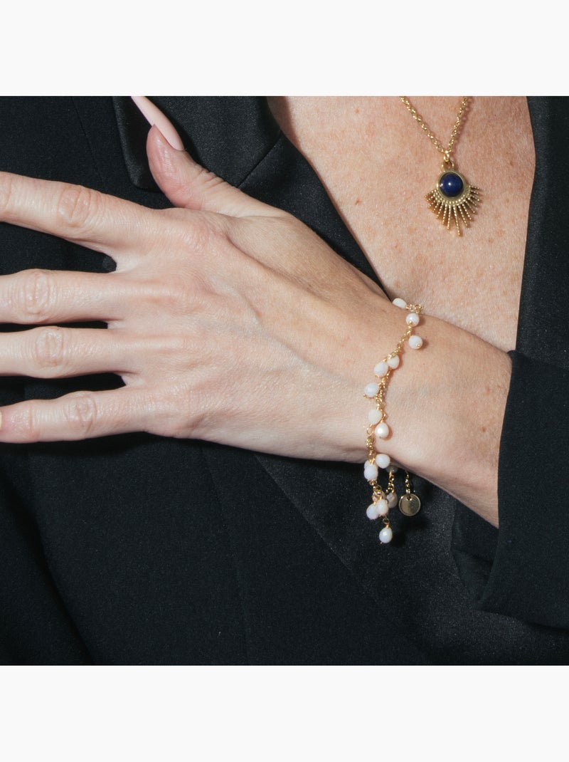 Bracelet Luxenter en cristal blanc, finition or jaune 18k - Fyre Blanc - Kiabi