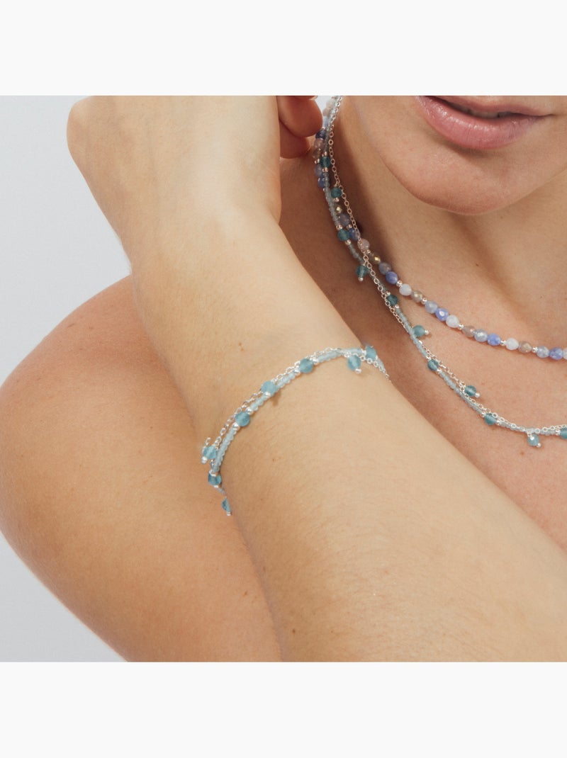 Bracelet Luxenter en cristal bleu avec finition rhodiée - Aira Bleu - Kiabi