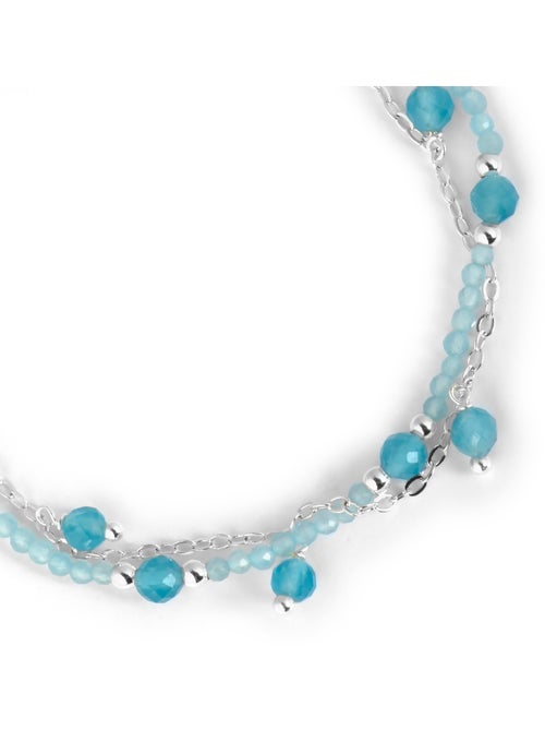 Bracelet Luxenter en cristal bleu avec finition rhodiée - Aira - Kiabi