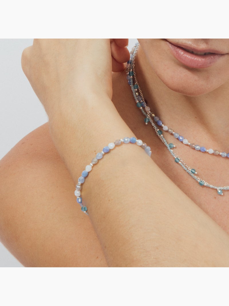 Bracelet Luxenter en cristal bleu avec finition rhodiée - Likdu Bleu - Kiabi