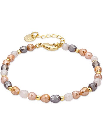 Bracelet Luxenter en cristal marron, finition or jaune 18k - Likdu