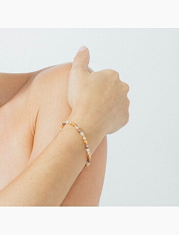 Bracelet Luxenter en cristal marron, finition or jaune 18k - Likdu