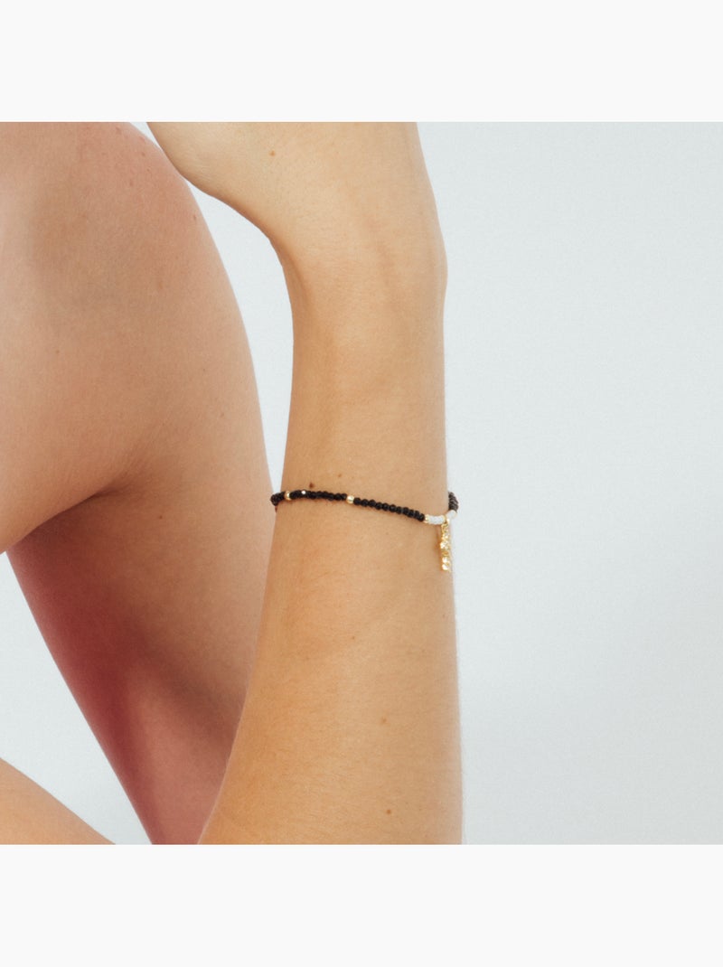 Bracelet Luxenter en cristal noir, finition or jaune 18k – Nyali Noir - Kiabi