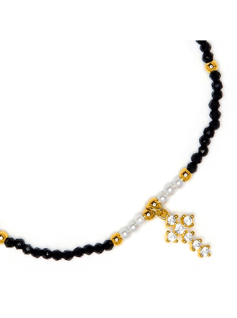 Bracelet Luxenter en cristal noir, finition or jaune 18k – Nyali Noir - Kiabi