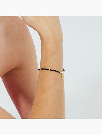 Bracelet Luxenter en cristal noir, finition or jaune 18k – Nyali