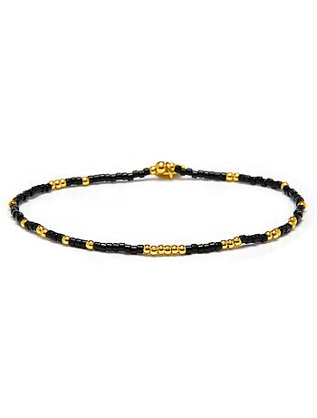 Bracelet Luxenter en cristal noir, finition or jaune 18k – Xanvi