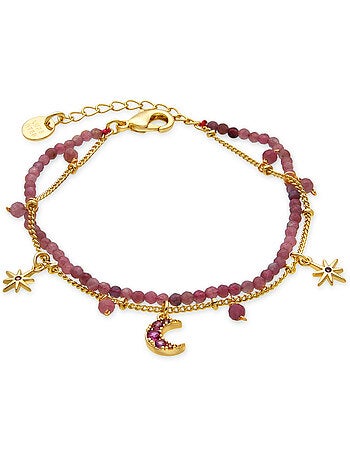 Bracelet Luxenter en cristal rose avec finition en or 18 carats - Ethal