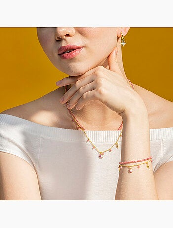 Bracelet Luxenter en cristal rose avec finition en or 18 carats - Ethal