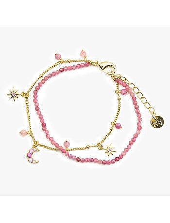 Bracelet Luxenter en cristal rose avec finition en or 18 carats - Ethal