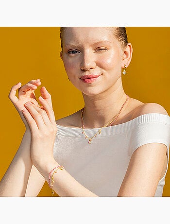 Bracelet Luxenter en cristal rose avec finition en or 18 carats - Ethal
