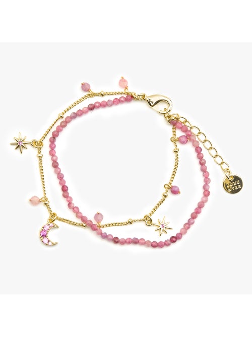 Bracelet Luxenter en cristal rose avec finition en or 18 carats - Ethal - Kiabi