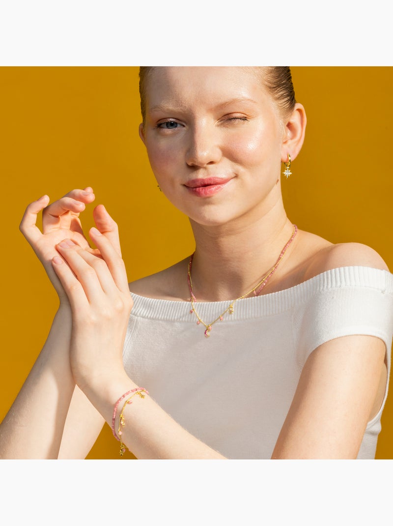 Bracelet Luxenter en cristal rose avec finition en or 18 carats - Ethal Rose - Kiabi