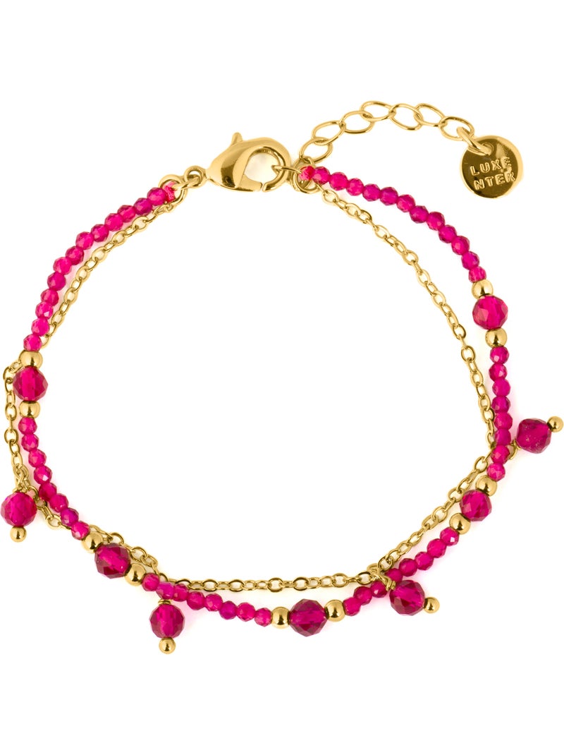 Bracelet Luxenter en cristal rose, finition or jaune 18k – Aira Rose - Kiabi
