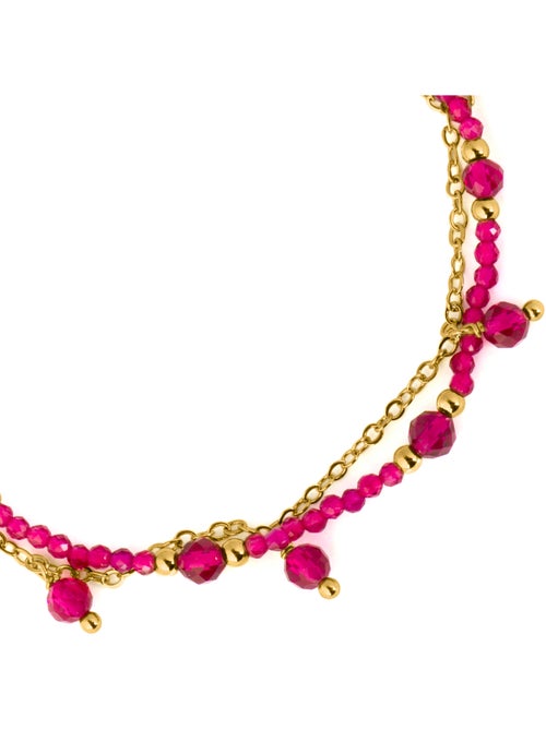 Bracelet Luxenter en cristal rose, finition or jaune 18k – Aira - Kiabi