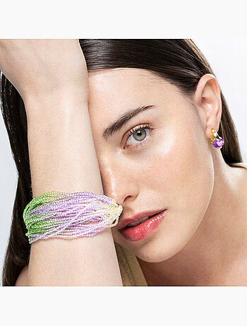Bracelet Luxenter en cristal vert avec finition et plaqué or 18k - Kibak