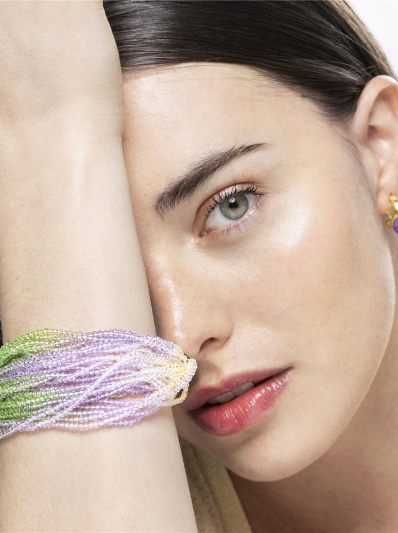 Bracelet Luxenter en cristal vert fini plaqué or jaune 18k - Kibak Vert - Kiabi