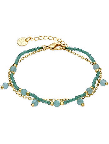 Bracelet Luxenter en cristal vert, finition or jaune 18k - Aira