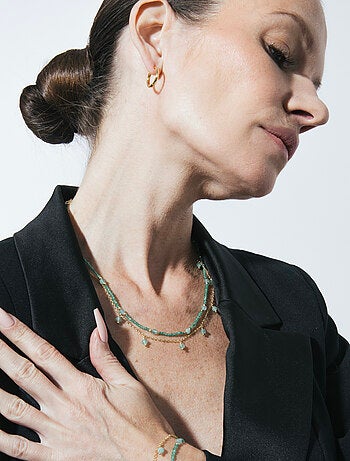 Bracelet Luxenter en cristal vert, finition or jaune 18k - Aira