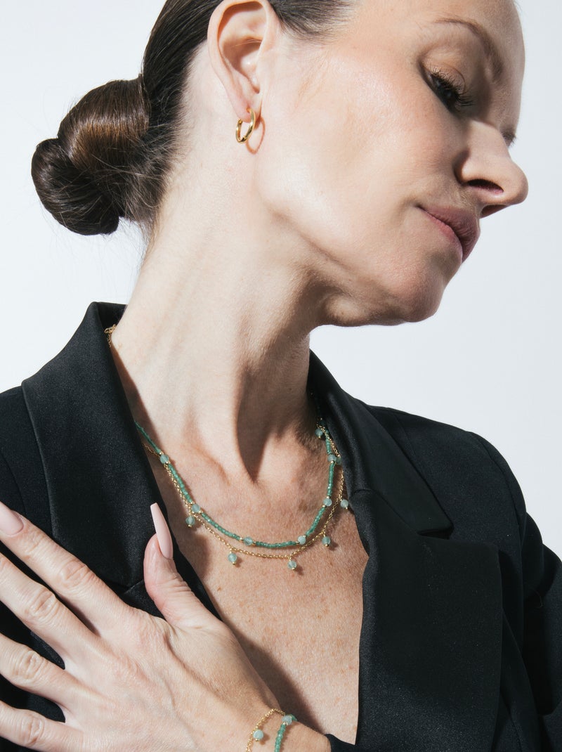 Bracelet Luxenter en cristal vert, finition or jaune 18k - Aira Vert - Kiabi