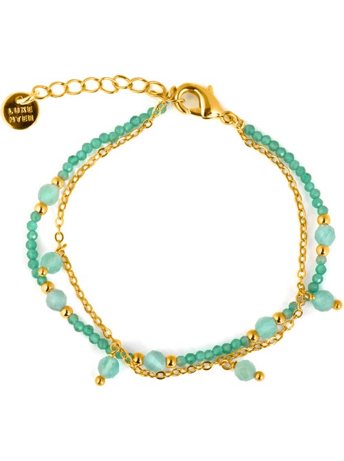 Bracelet Luxenter en cristal vert, finition or jaune 18k - Aira - Kiabi Bracelet Luxenter en cristal vert, finition or jaune 18k - Aira - Kiabi