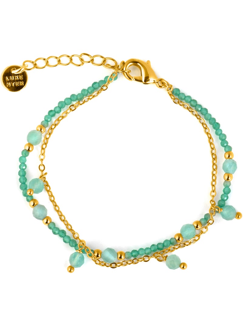 Bracelet Luxenter en cristal vert, finition or jaune 18k - Aira Vert - Kiabi
