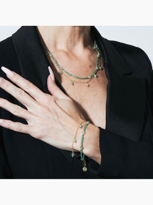 Bracelet Luxenter en cristal vert, finition or jaune 18k - Aira - Kiabi Bracelet Luxenter en cristal vert, finition or jaune 18k - Aira - Kiabi