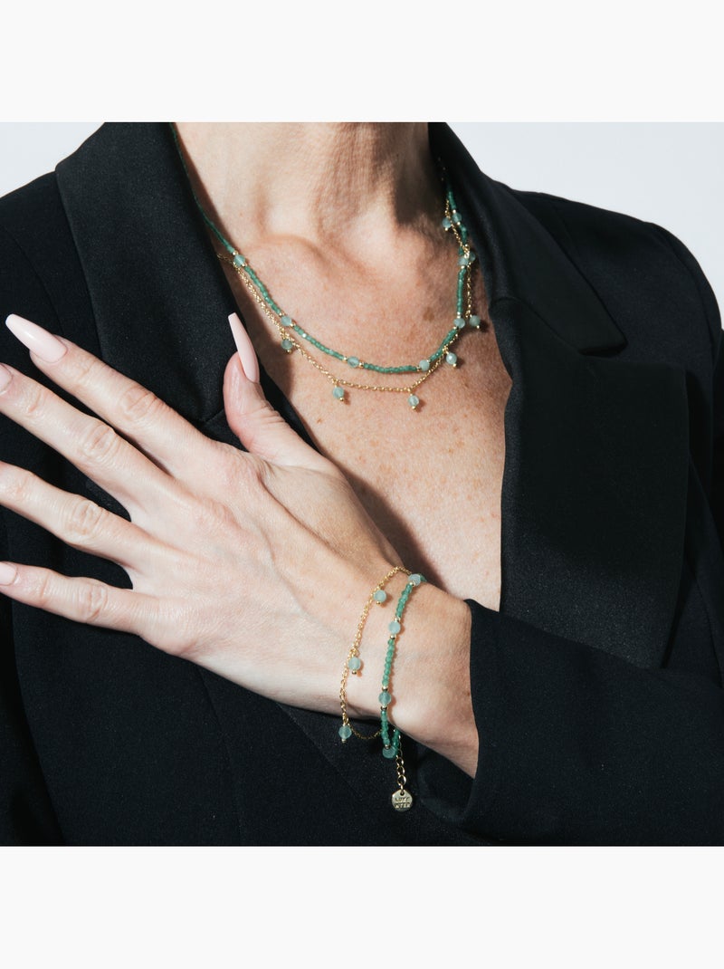 Bracelet Luxenter en cristal vert, finition or jaune 18k - Aira Vert - Kiabi